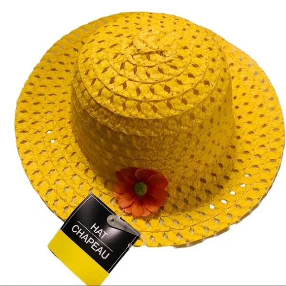 FLOPPY YELLOW SUN HAT FOR GIRL’S NWT - Picture 2 of 2